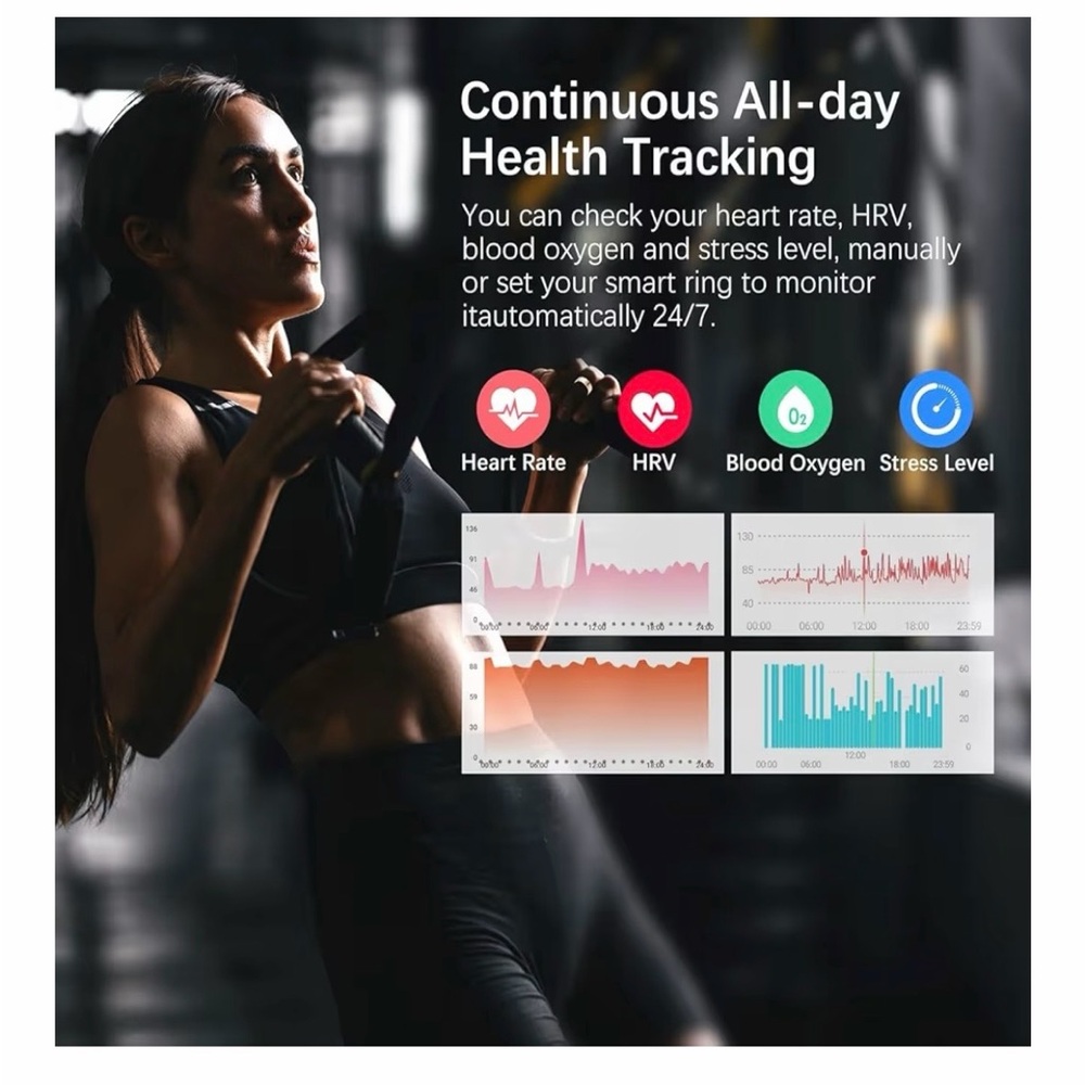 Smart Health Tracking Ring in Gold - Picture 5 of 10